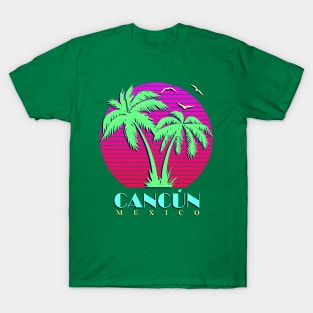 Cancun Mexico Palm Trees Sunset T-Shirt